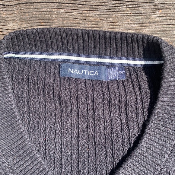 Black Nautica V neck sweater4XLT - Picture 2 of 2